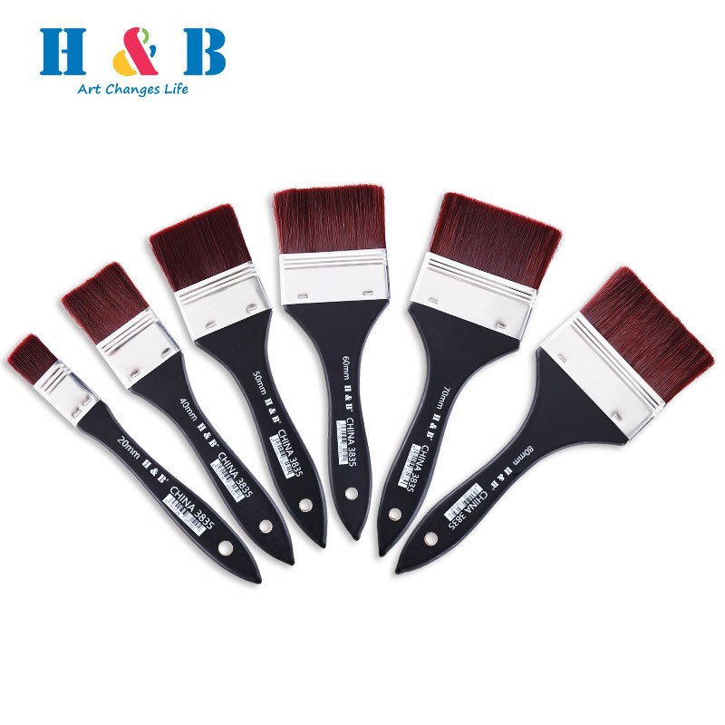 1Pcs Paint Brushes DIY Graffiti Brush Set for Artist Oil Scrubbing Brush Paint Stationery Supplies Nylon Hair Painting Brush