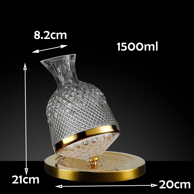 Decantador giratorio 360 de cristal de , vaso, decantador de 1500ml, dispensador de vino, aireador, espejo, jarra, , decoración de Bar: Azul marino