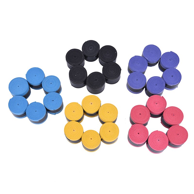 Empuñaduras de bádminton vibración de raqueta Overgrip Banda de sudor antideslizante raqueta de tenis seca Grip Anti-deslizante sudor absorbido Wraps Taps 3 uds