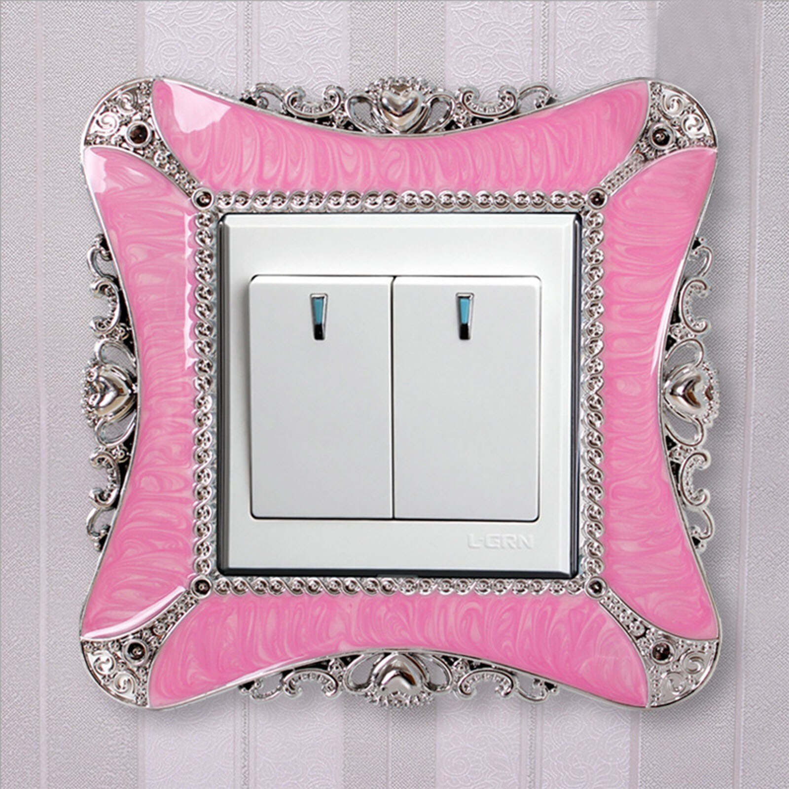 18 Stijlen Europese Stijl Draagbare Socket Decals Schakelaar Luxe Vierkante Kant Lichtschakelaar Cover Pastel Home Decor 1 Stuk: 16
