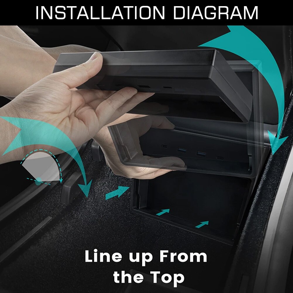 5 In 1 Center Console Plug And Play Splitter Charging Data Transmission Gaming USB Hub For Tesla Model 3 Y After May