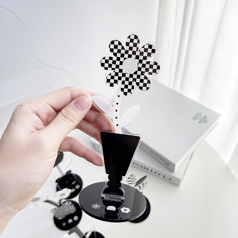 Acrylic Flower Desktop Photo Message Clip Table Number Holder Business Place Card Stand Rack Wedding Decoration Party Supplies