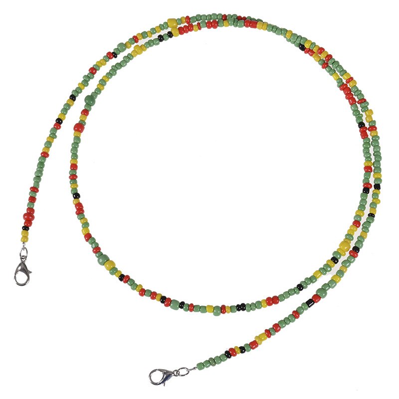 10 pcs various rainbow color mix mask glasses minit beads lanyard hanging neck anti-dropping＆lost double buckle unisex necklace: type  3