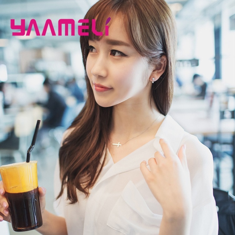 Women Necklace 925 Sterling Silver Sports Casual Style Chain Necklace Cross Chain Popular Jewelry