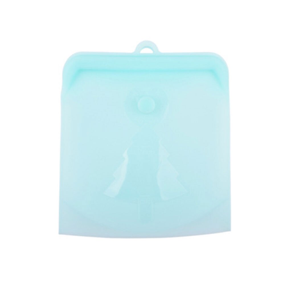 Semi-transparante, zelfsluitende siliconen keukenkoelkast-voedselopbergzakorganizer: Blauw l