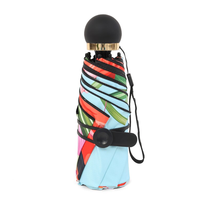 Palony Vijf Opvouwbare Mini Flamingo Stijl Mode Patroon Uv En Winddicht Reizen Vrouwen En Kinderen Zonnige Regenachtige paraplu