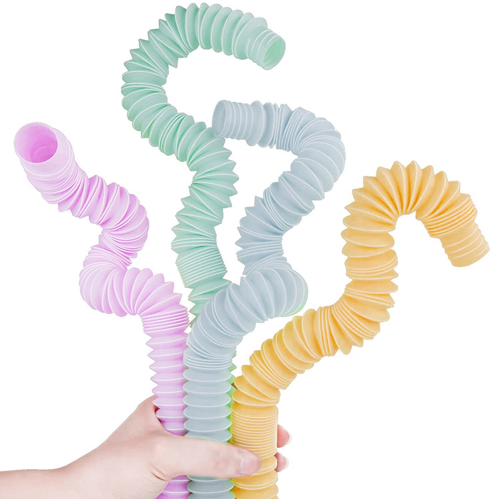 1Pcs Colorful Plastic Pop Tube Coil Magical Toys Circle Funny Toys Early Puzzle Educational Folding Magical Figet Toy