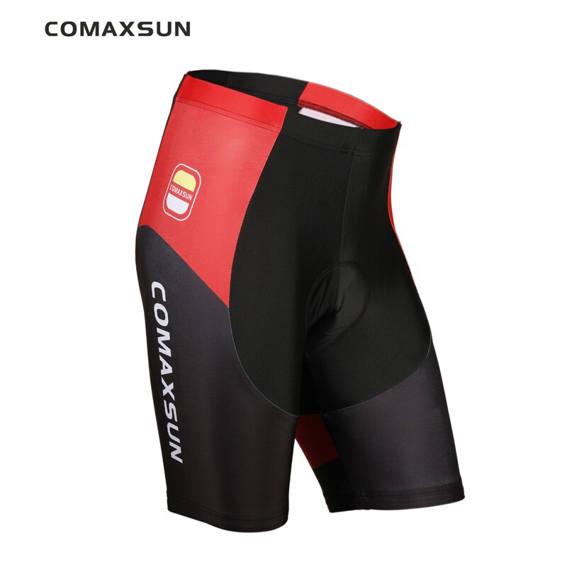 Comaxsun cykelshorts 5d gelpolstrede stødsikre mtb cykel cykel road ropa ciclismo tights: Rød sort / L