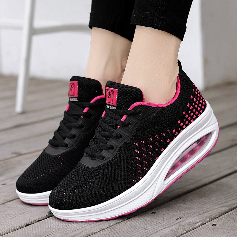Dansesko kvinde dame moderne blød ydersål jazz sneakers strik overdel åndbar letvægts kvindelig dansende fitness sko sport