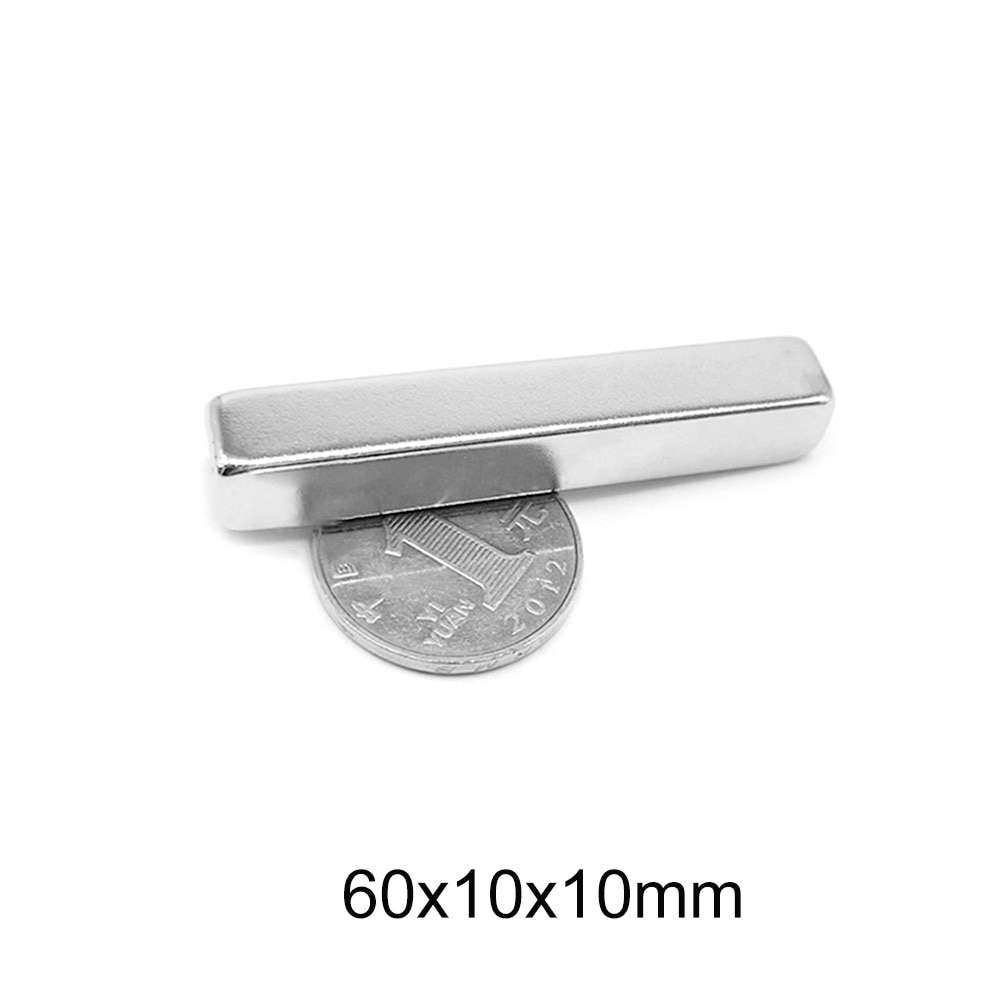 1 ~ 10Pcs 60X10X10 N35 Dikke Sterke Neodymium Magneten Blok Permanente Magneet 60X10X10Mm Krachtige Magnetische Magneet Vel 60*10*10 Mm