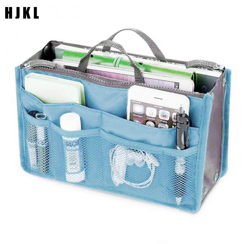 Organizator wkładka torba kobiety torebka duża wkładka Lady makijaż kosmetyczka tanie kobieta Tote Nylon Travel organizator wkładany torebka