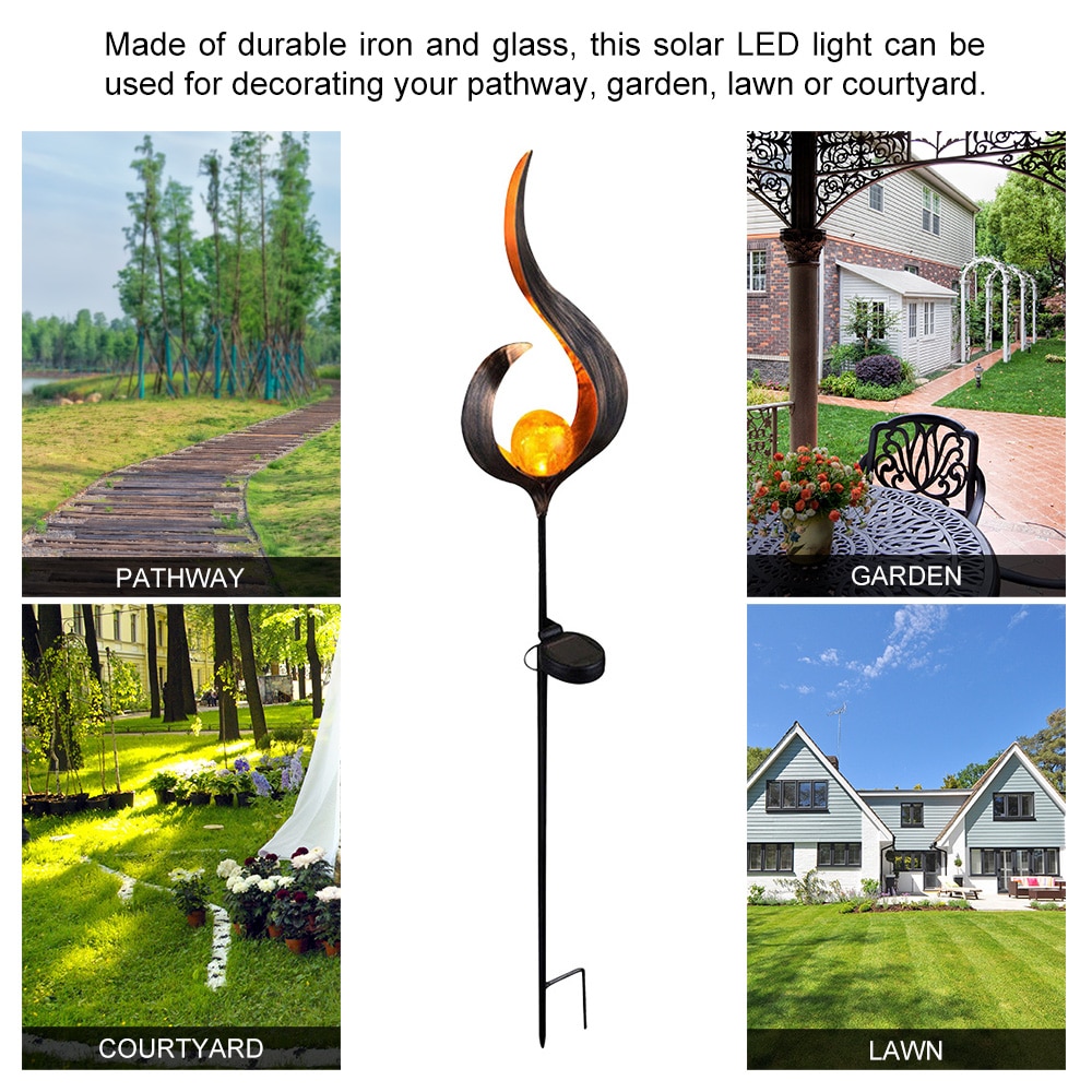 Led Solar Flame Licht Zon Maan Led Tuin Licht Vlam Effect Lamp Waterdichte Outdoor Verlichting Landschap Solar Decoratieve Licht