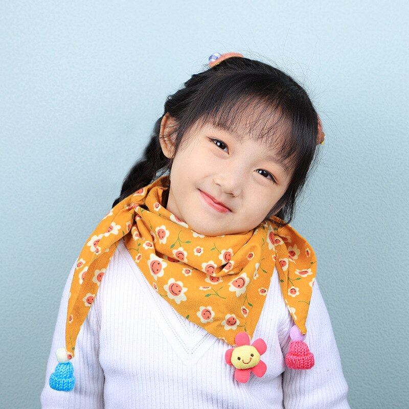 Sciarpa per bambina inverno autunno dolce stampa sciarpa per bambini sciarpa per bambini in cotone caldo antivento sciarpa a triangolo abbigliamento per bambini