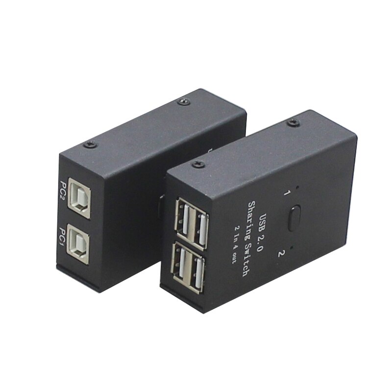 Usb Hub Splitter Usb Handmatige Sharing Switch 2 In 4 Out Toetsenbord En Muis Delen Switch Printer Sharing Voor Compute