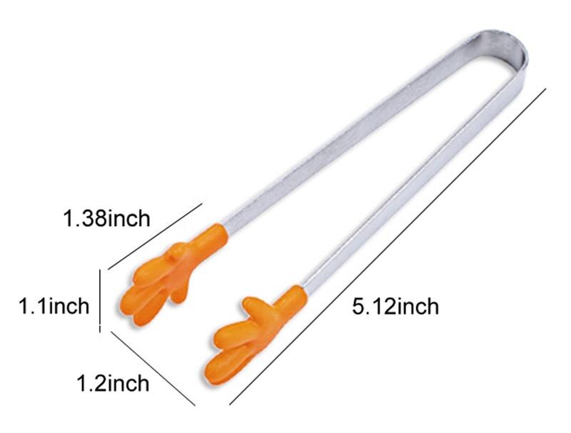 4Stck/5Stck Küche Lebensmittel Zange klein Palme Silikon Lebensmittel Zange Eis Süssigkeit rostfrei Stahl nicht-Unterhose Mini Zange Utensil zufällig Farbe