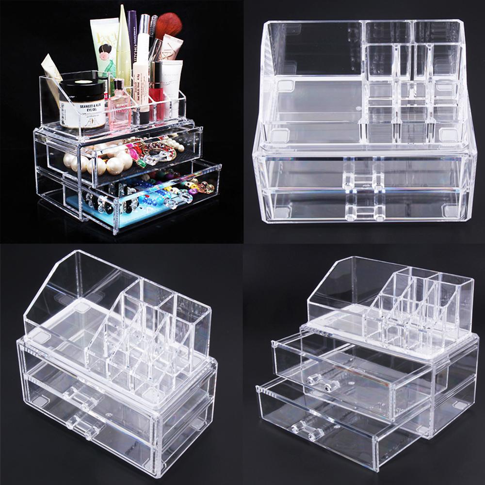 Acrylic Makeup Organizer Storage Box Cosmetic Storage Box Case Box Makeup Storage Organizer Drawers Holder Jewelry Box Holder