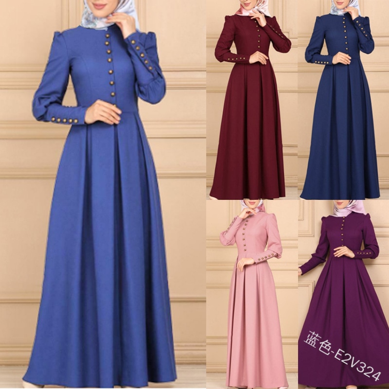 Tyrkiet dubai muslimsk lang kjole kvinder stor swing a-line abaya kaftan kimono islamisk tøj elbise marokkansk kaftan hijab kjoler