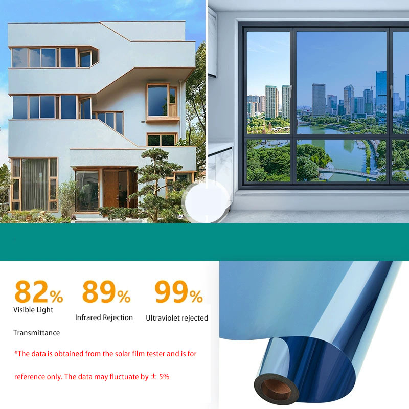 Unidirectional mirror window film sunscreen and thermal insulation home glass film privacy protection window balcony sticker