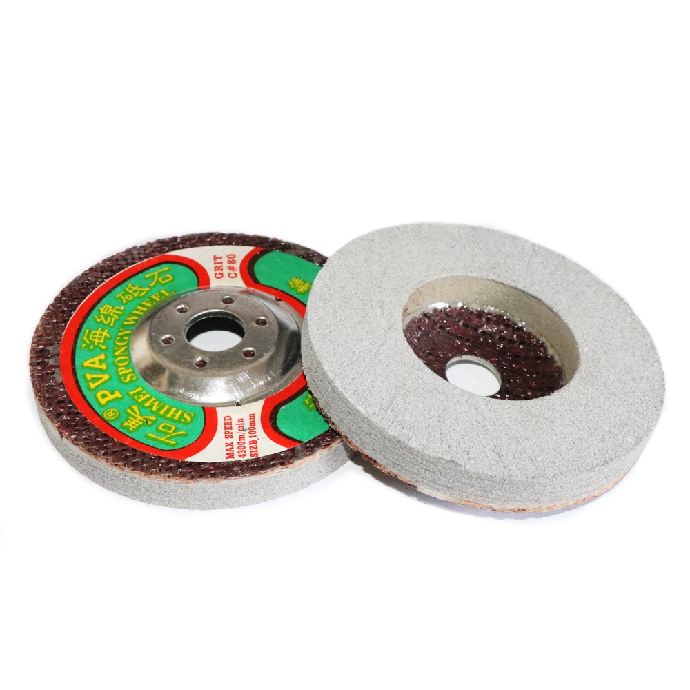 1 PC 4" PVA Spongy Grindstone Sponge Abrasive Grinding Wheel for Glass Stone Polishing