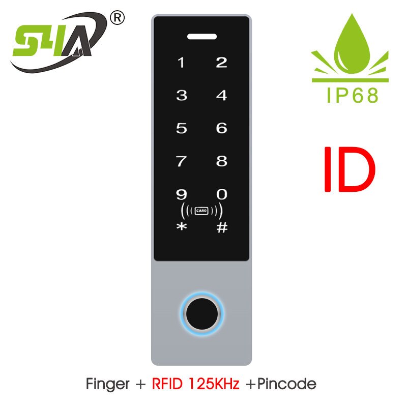 Metal Fingerprint Access Control Machine ID Card Password Access Control Touch screen RFID Access Controller: Default Title
