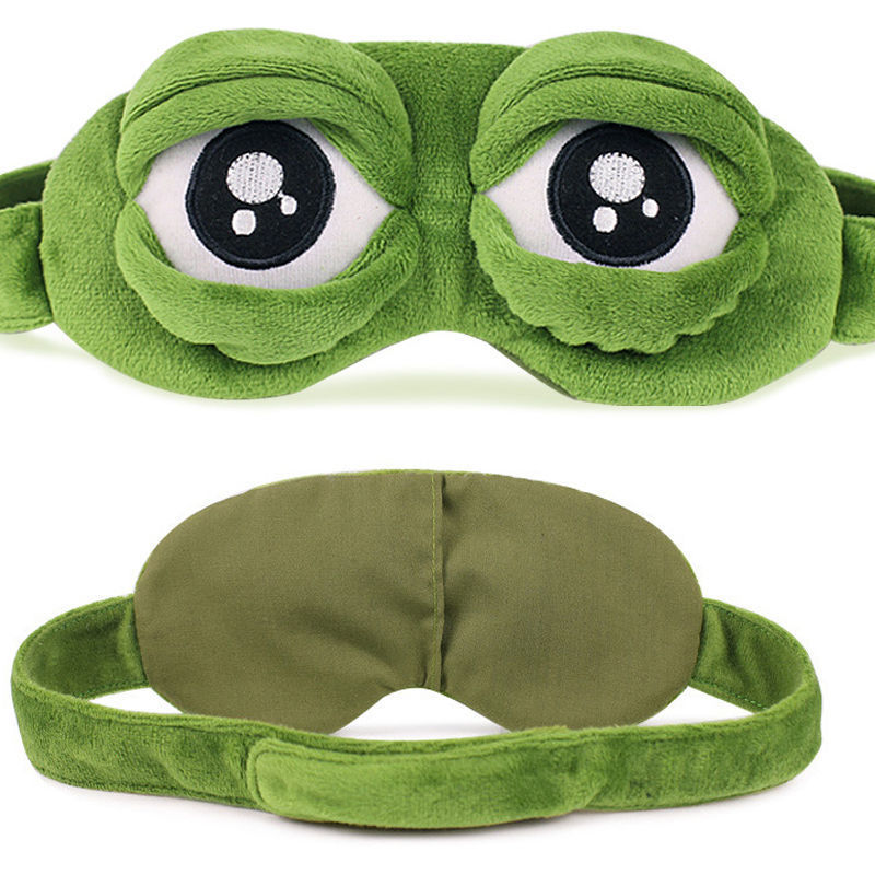 Travel Sleep Eye Mask 3D Sad Frog Padded Shade Cover Sleeping Blindfold Rest Fun: Default Title