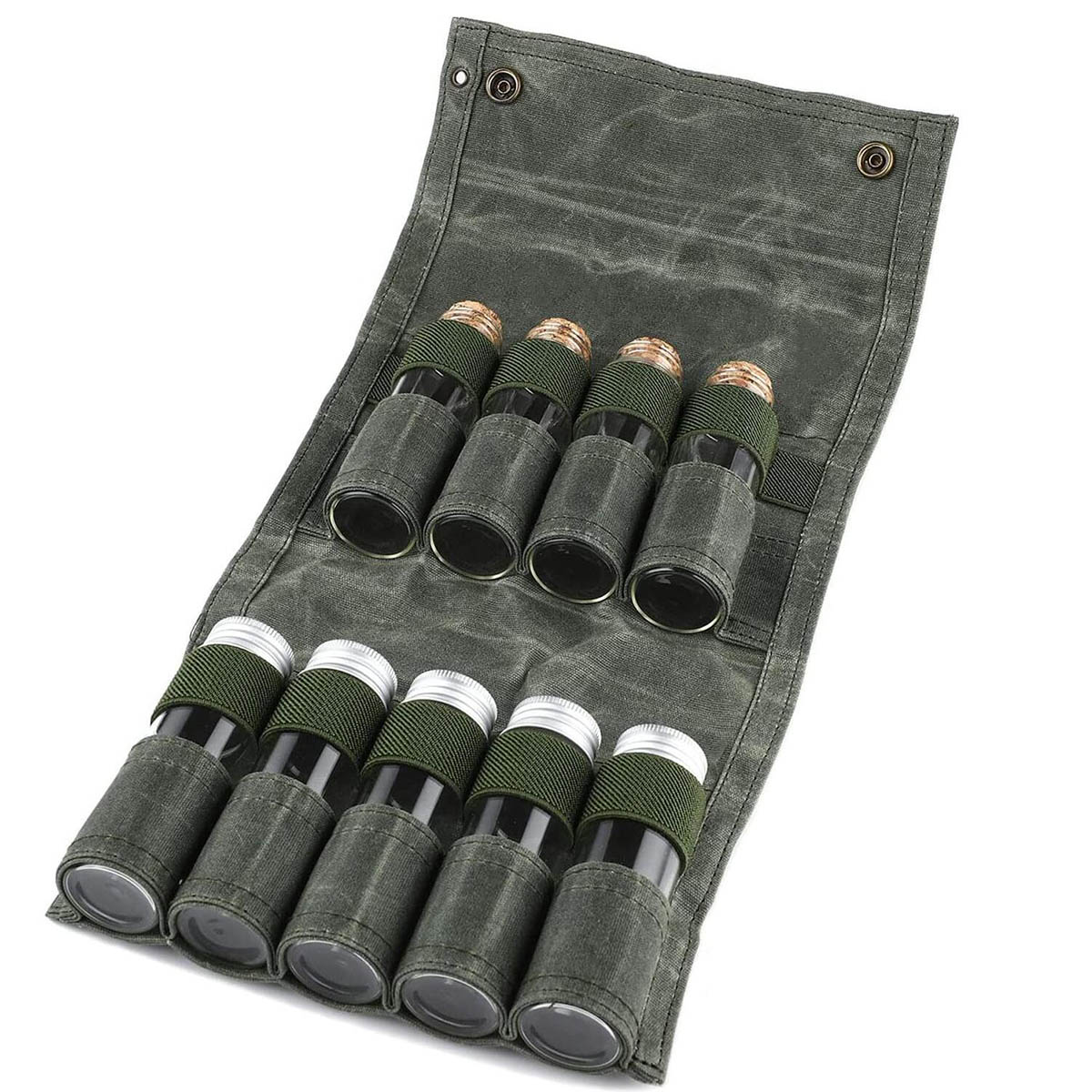 Draagbare Kruidenzak Met 9 Kruidenpotjes Kruidenfleshouder Met Mini Kruidenfles Outdoor Camping Bbq Picknick