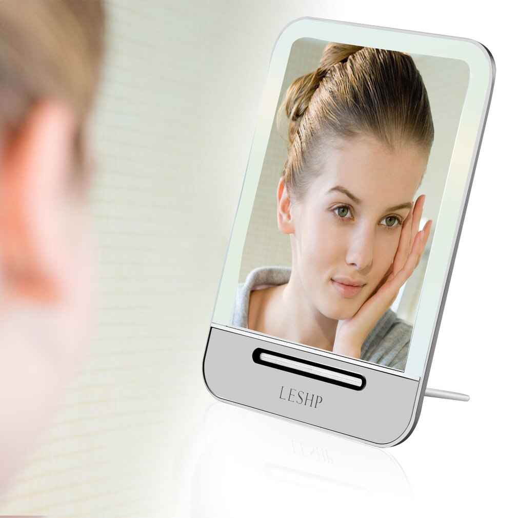 LESHP Portable Energy-saving 29 LED Rechargeable High Brightness Long Life No Radiation 3 Mode Pad LED Cosmetic Mirror