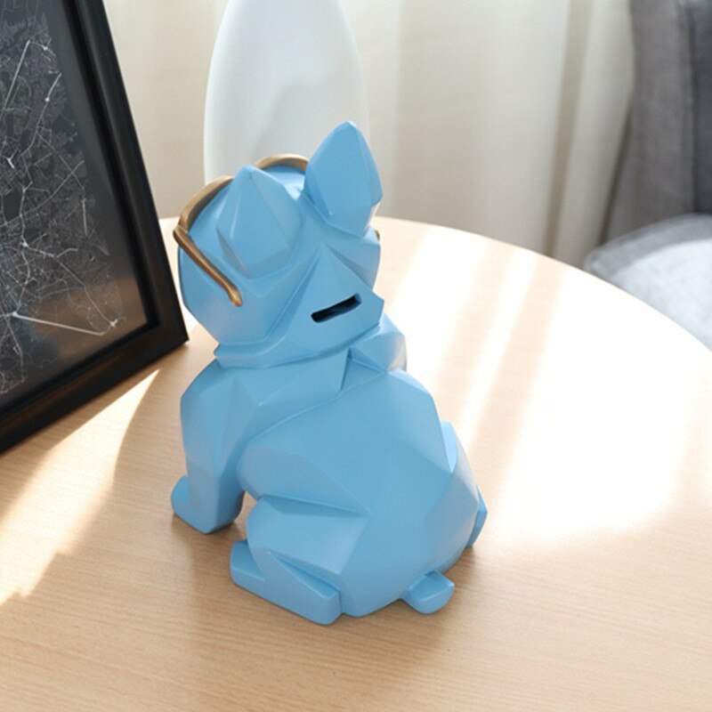 Hucha creativa nórdica geométrica Origami gafas de resina perro de la suerte hucha decoración del hogar hucha Decoración