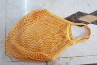 Netting handlepose gjenbrukbar streng frukt oppbevaring håndveske totes kvinner shopping mesh nett vevd veske butikk dagligvare tote bag: Gul