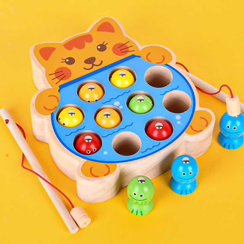 Montessori Speelgoed Cognize Educatief Speelgoed Voor Kinderen Kinderen Speelgoed Oogst Wortelen Montessori Materiales Apple Magnetische Houten Speelgoed: color cat