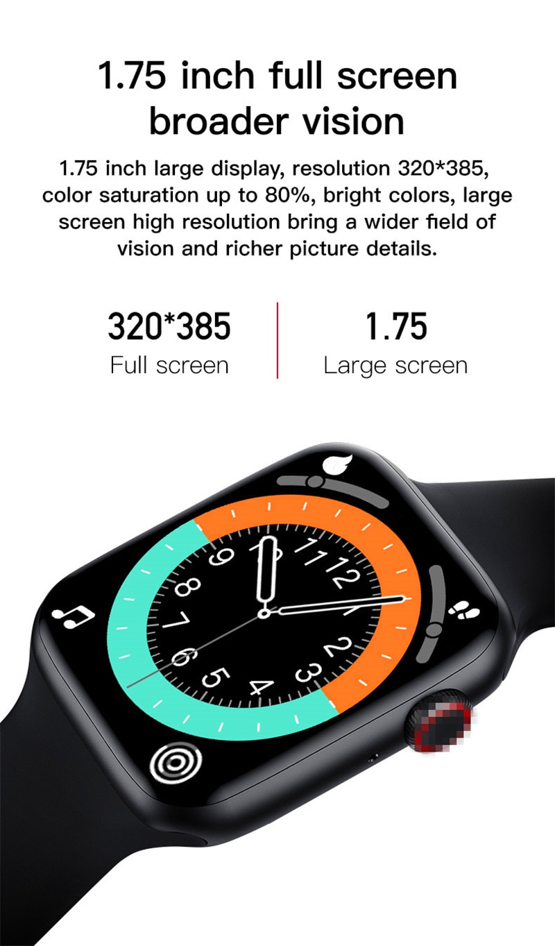 Iwo 10 t500 + relógio inteligente tela de 1.75 polegada freqüência cardíaca pressão arterial esportes rastreador fitness smartwatch para android ios telefone relógio