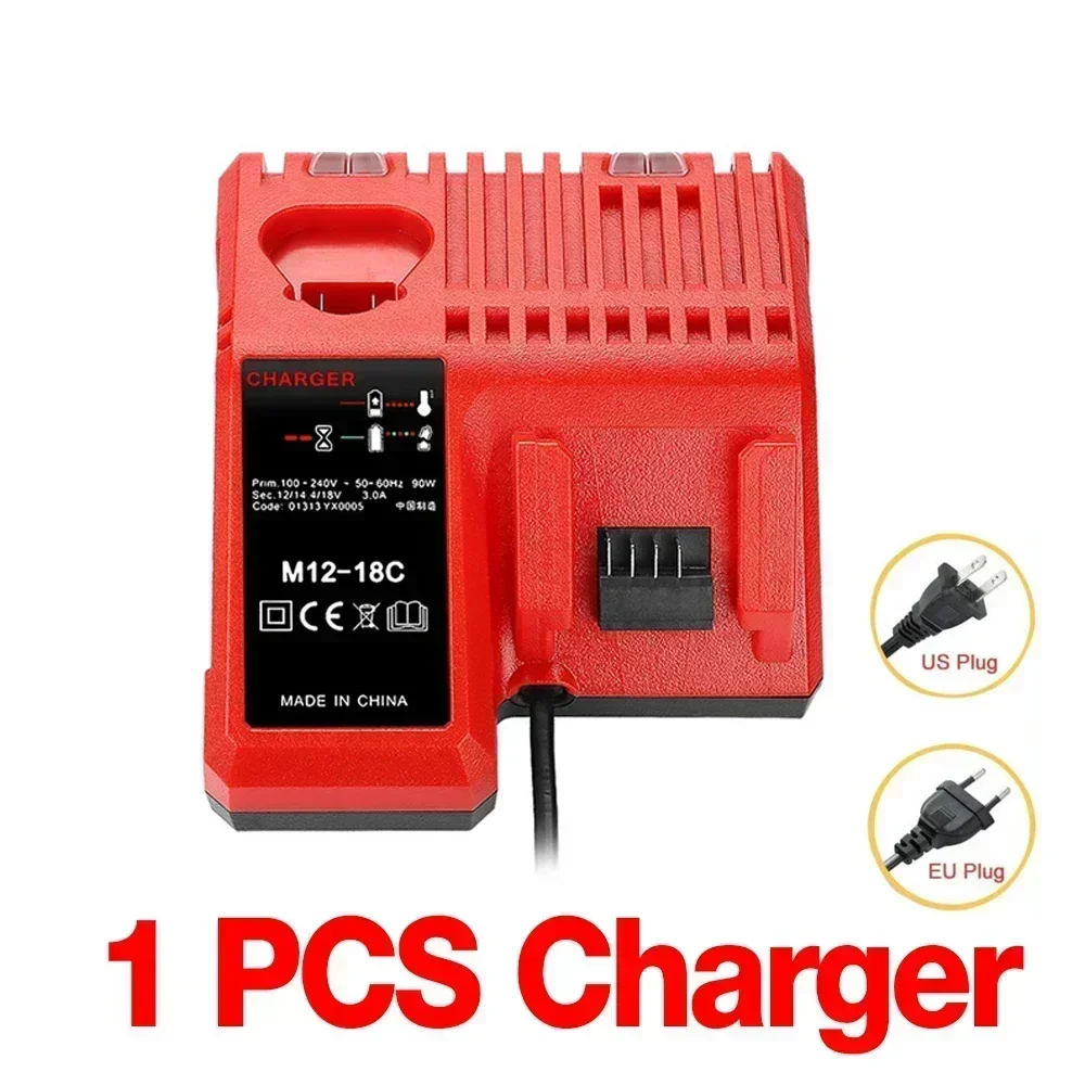 GO Batteries rechargeables pour Milwaukee M18B5 XC batterie Lithium-Ion 18v 9.0/6.0/12.0Ah chargeur de batterie pour Milwaukee M18 12V ~ 18: green