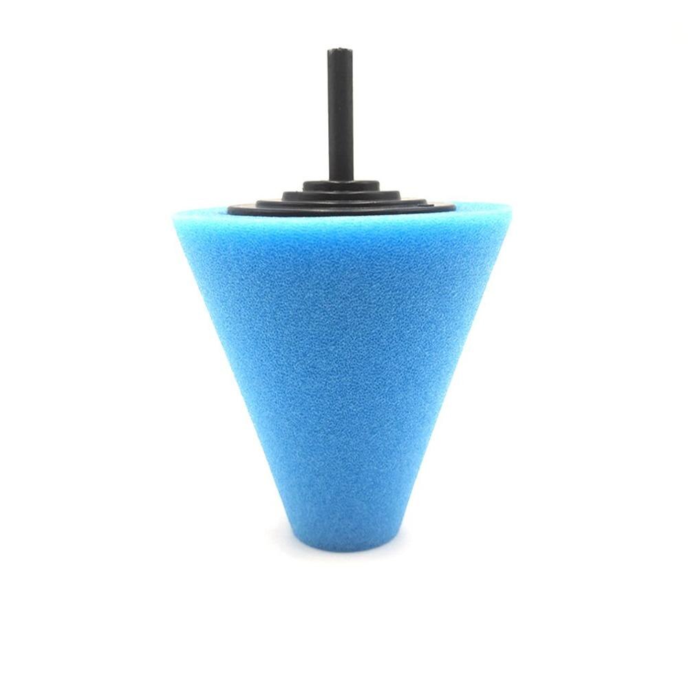 1 Pcs Car Polishing Sponge Conical Shape Wheel Hub Tool Auto Burnishing Foam disc For Car Cleanning Buffing Pads Accessories: Blue