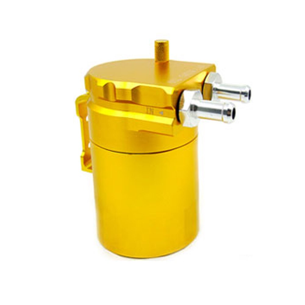 Universal 300ml Aluminum Baffled Car Oil Catch Tank Can Reservoir Oil Catch Tank Cans: Gold