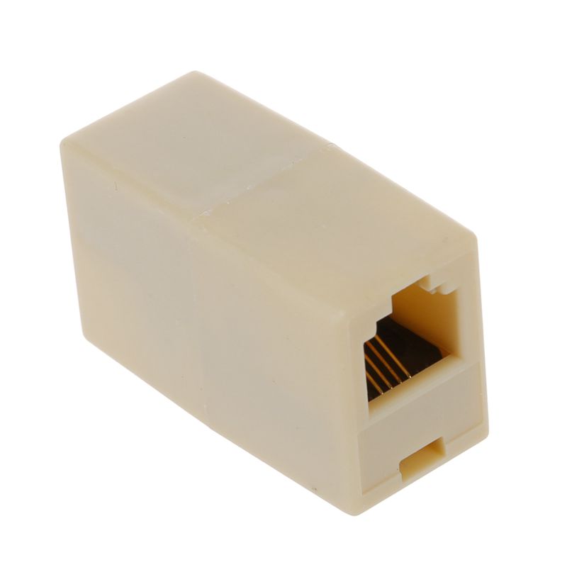 5 Pcs Beige Plastic RJ11 6P4C Female/Female Telephone Cable Inline Connector