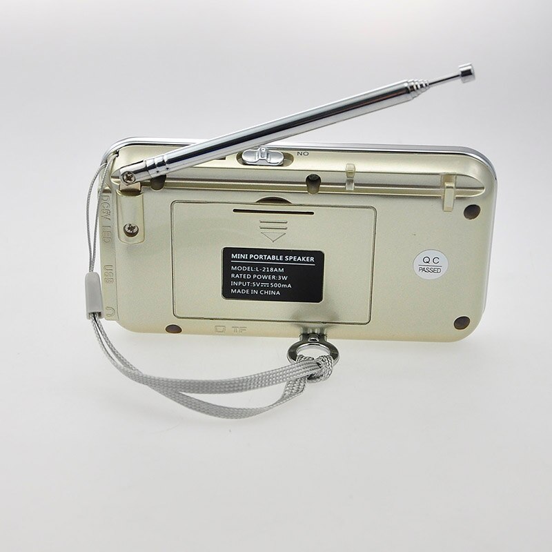 Mini L-218 Digital LCD MP3 Radio Speaker Player Support TF Card USB with LED Flashlight Function Portable Radio FM/AM Speaker