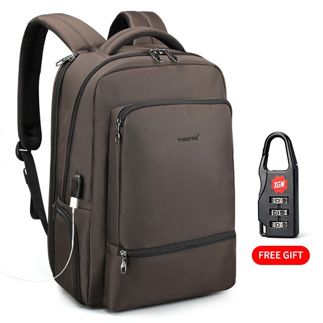 Tigernu Anti theft 15.6&quot;Laptop USB Charging Women Backpack Waterproof Travel Solid Mochila Women Large Capacity Schoolbag Female