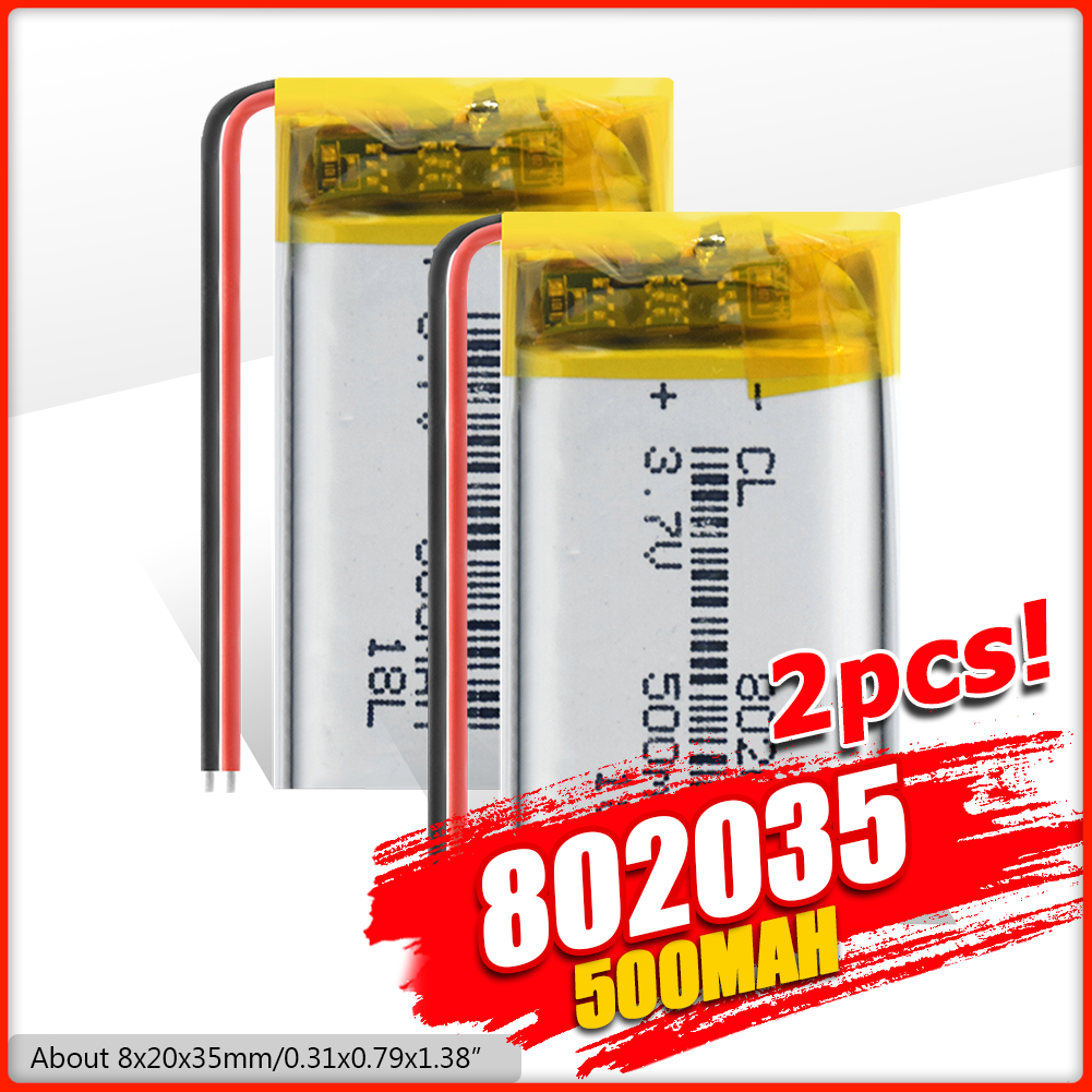 3.7V 500mAh 802035 polimerowy akumulator litowo-jonowy/litowo-jonowy robić MP3 MP4 zabawki DVR Mio mivue 536 mio 518 wideorejestrator lustro dvr