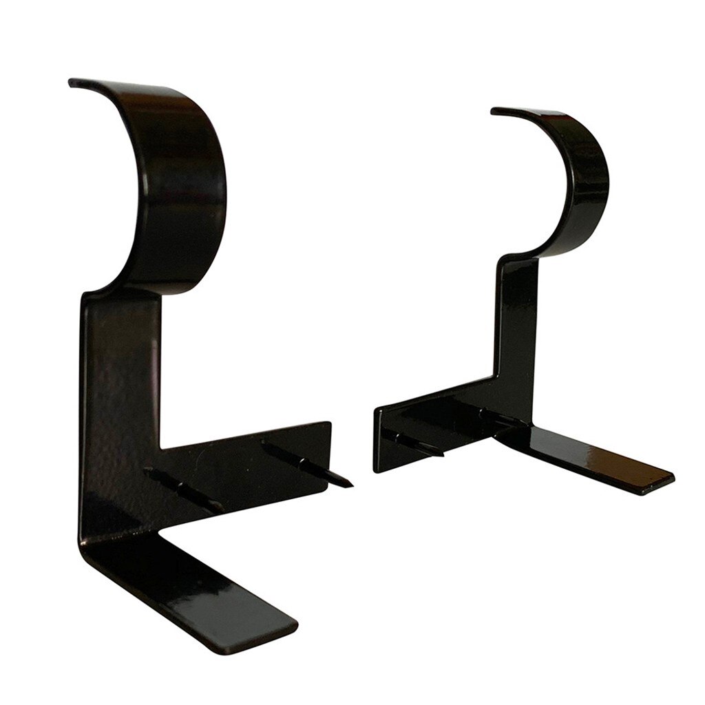 2pc Single Hanging Curtain Rod + Center Support Frame Curtain Rod Bracket Curtain Rod Bracket Curtain Rod Bracket Black