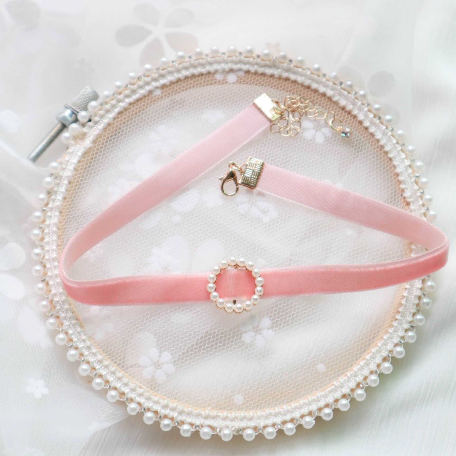 Vrouwen Choker Verstelbare Fluwelen Neck Strap Peer Ring Hanger Chic Ketting Kraag Gothic Punk Stijl Trendy Choker Ketting: pin