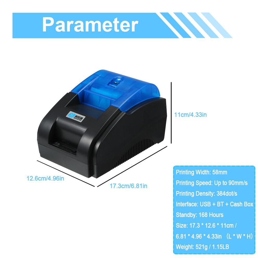 High bt Printer Qr Code Sticker Barcode 58mm Thermal Adhesive Clothing Label Printer