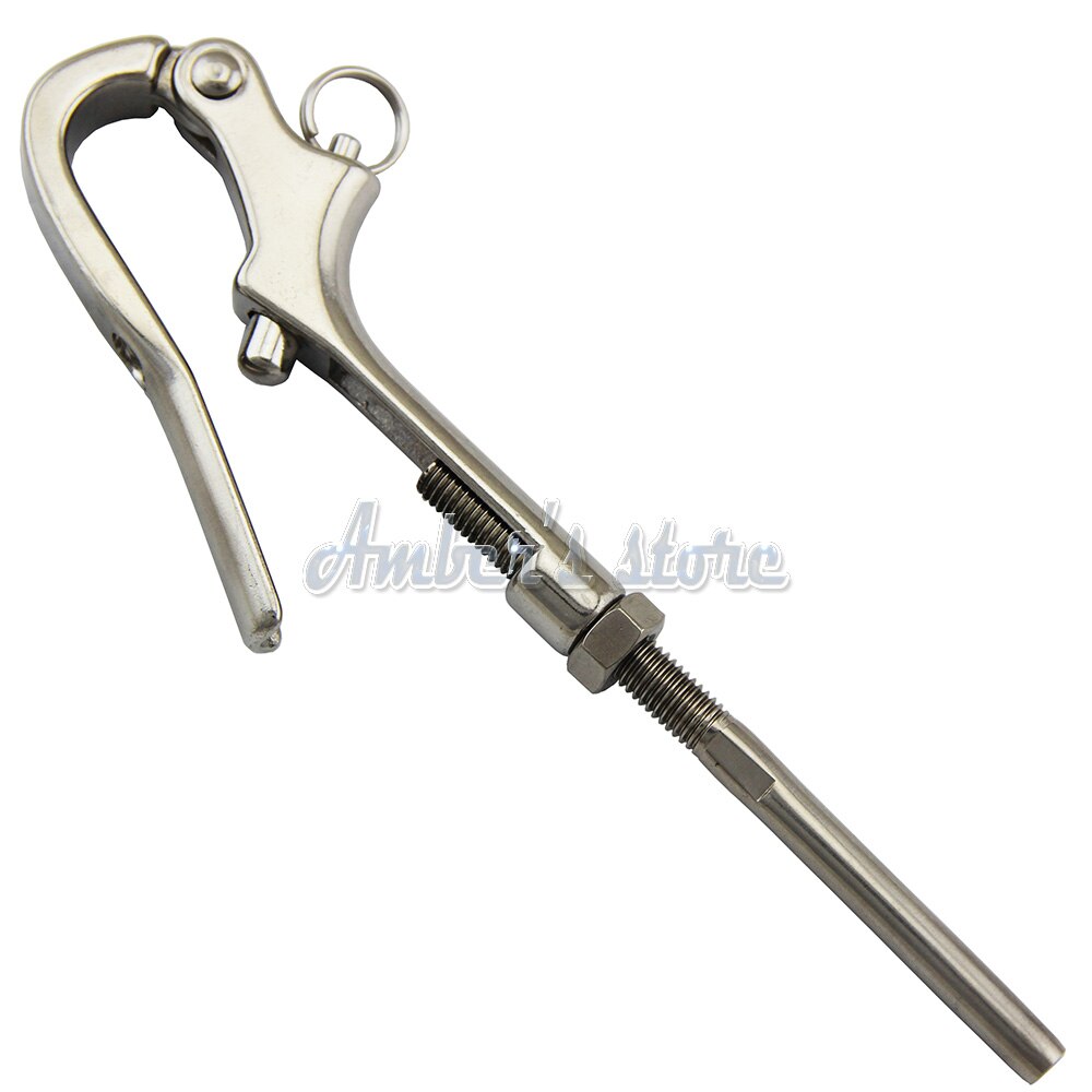 4'' Openable Pelican Hooks Shackle 316 Stainless Steel Quick Release Hand Rail Guardrails w/ Stud Terminals