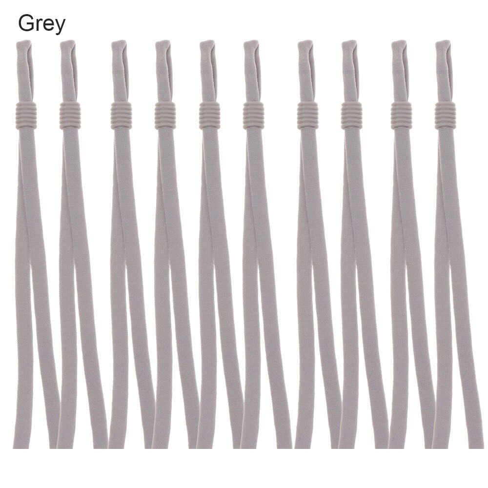 50PCS Candy Farbe Einstellbar Maske Schnalle Masken Befestigung Band Schnur Elastische Nähen Seile DIY Handwerk Mund Masken Schal Seil string: Grey
