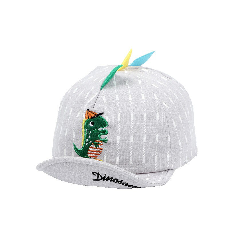 Sombrero de bebé con dibujos animados de dinosaurios, gorra de béisbol a rayas, suave, sombrero de sol de playa, gorra de niño pequeño
