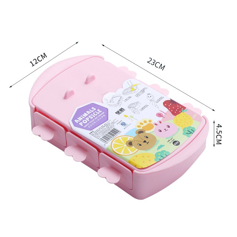 6 Grid Cartoon Ice Molds Plastic Molds Ice Tray Home Bar Party Ice Hockey Holes Making Box Molds with Cover DIY Moulds: Pink