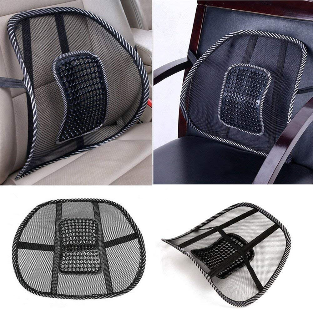 Auto Taille Kussen Zomer Ijs Zijde Taille Kussen Gat Mesh Lumbale Kussens Massage Seat Cover Pad Voor Autostoelen En kantoor Stoelen