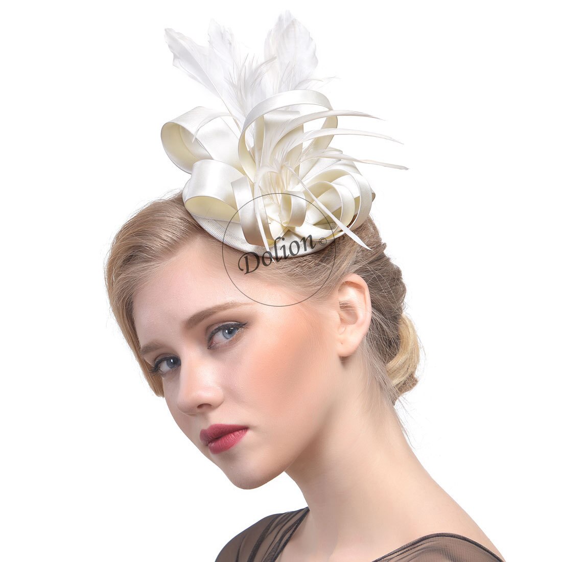 Señora sombrero de fieltro chicas maquillaje sombrero femenino estilo británico malla tocado Accesorios nupciales para el cabello sombreros de B-8295