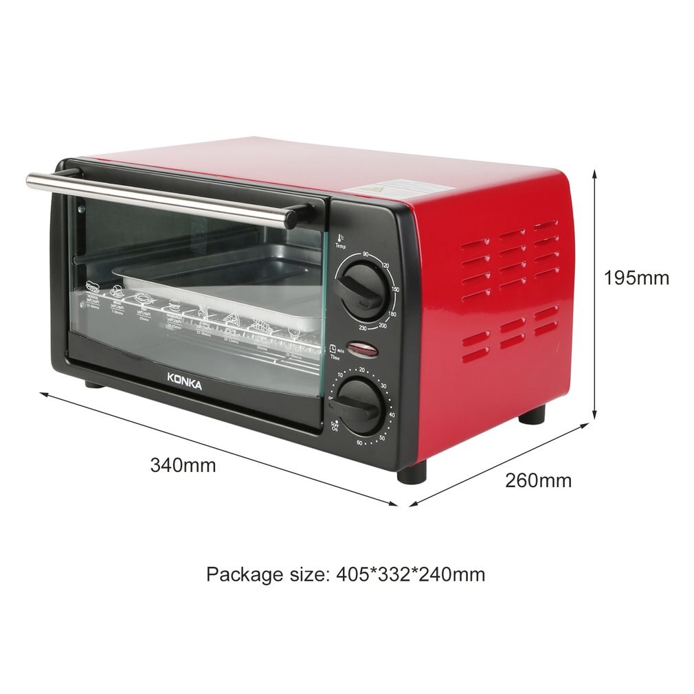 Electric Oven Household Multifunctional 12L Mini Galvanized Sheet Baking Oven KAO-1208 1050W With Bakeware