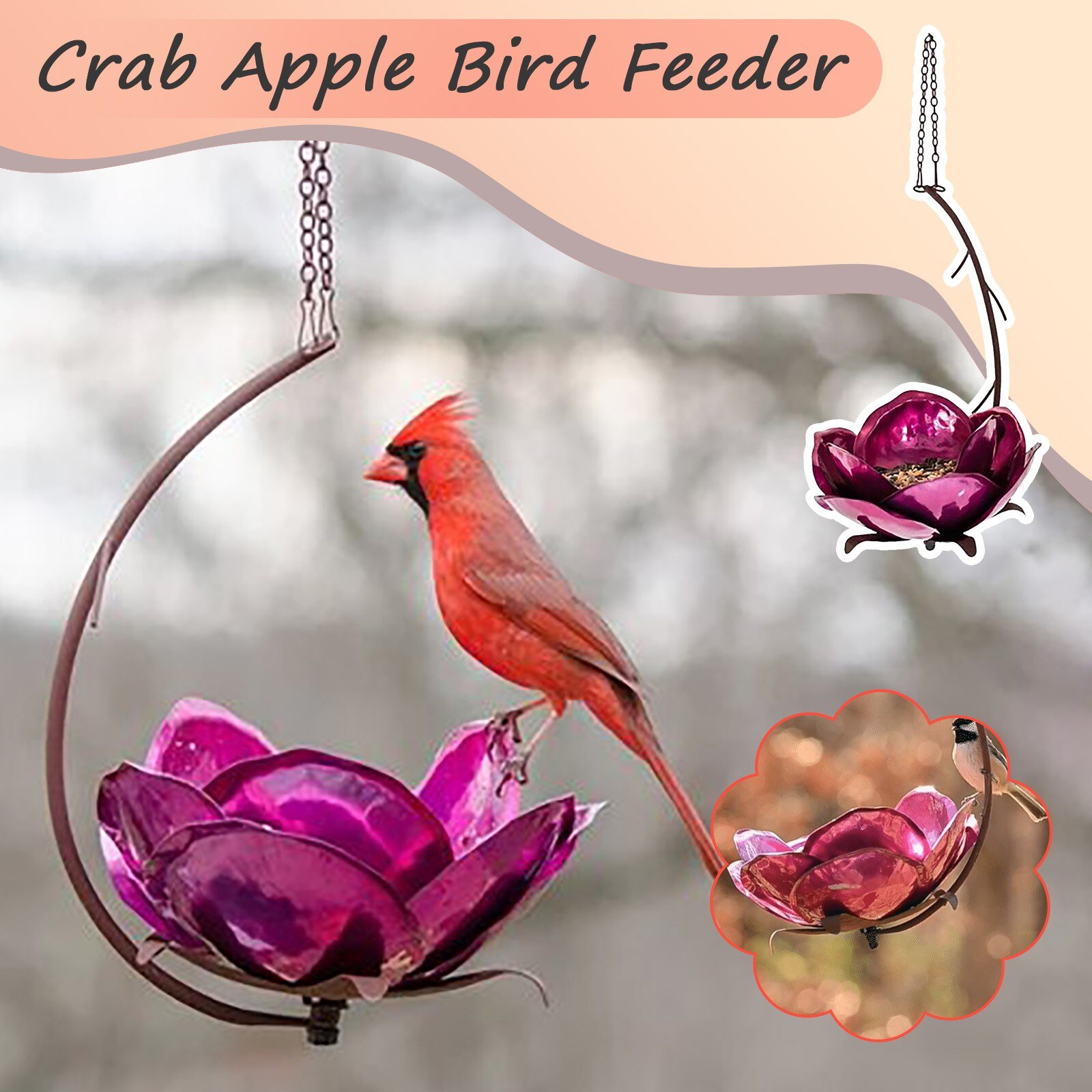 Flower-style hummingbird bird feeder flower hanging food and water source hummingbird feeder outdoor