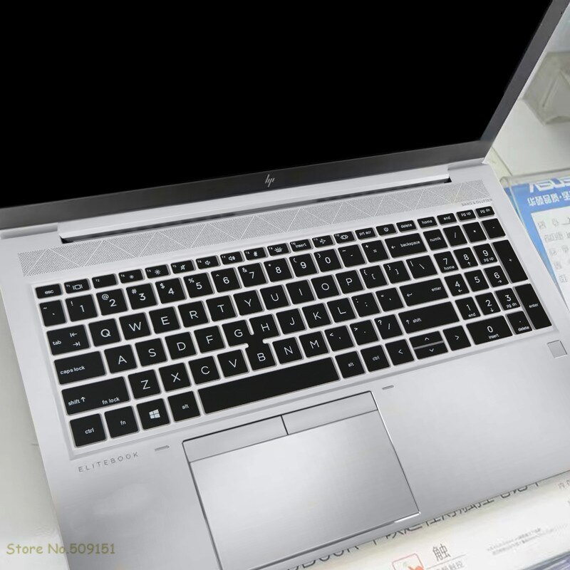 Siliconen Notebook Toetsenbord Cover Protector Skin Voor Hp Elitebook 855 G7 / 850 G7 15.6 Inch Laptop: Black